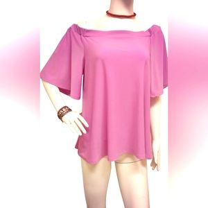 Melanie Lynne Off The Shoulder Purple Blouse Size Medium.